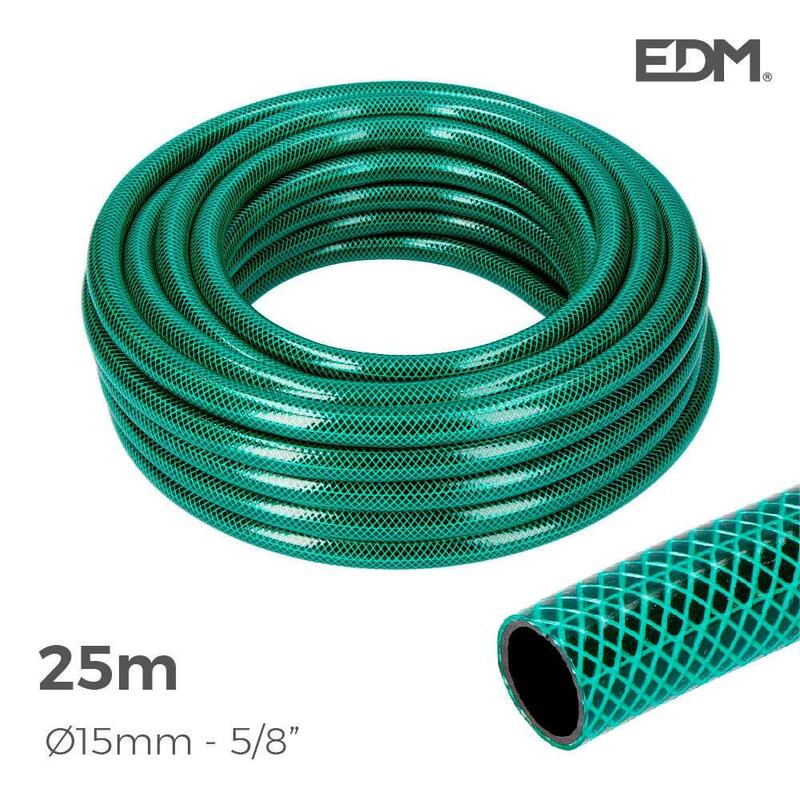 Manguera jardin basic line Ø interior 15mm Ø exterior 19mm (5/8″) – rollo 25m edm