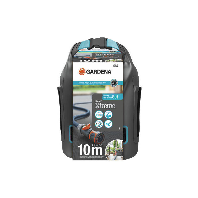 Manguera textil gardena liano xtreme 1/2″, juego 10m + adaptador