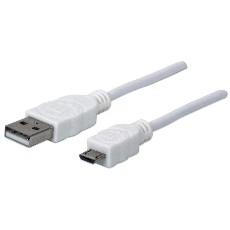 Manhattan 323987 cable usb 1 m 2.0 usb a micro-usb b blanco