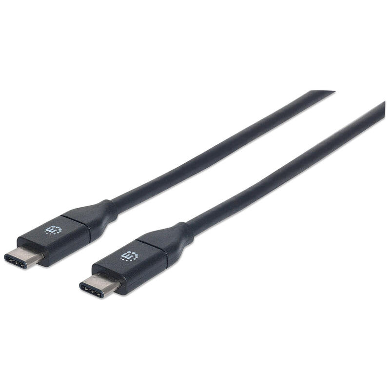 Manhattan cable usb-c de súpervelocidad+ usb 3.2 gen 2, c macho/ c macho, 10 gbps, 1 m, negro