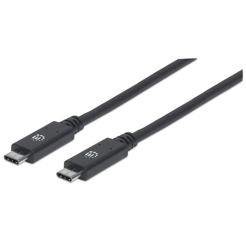 Manhattan superspeed+ usb-c device cable usb 1m 3.2 gen 2 tipo c macho a tipo c macho 10 gbps 5 a 1m 3ft. black