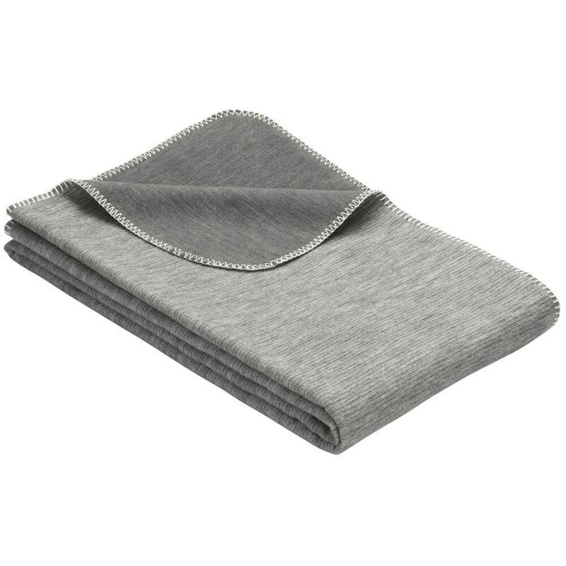 Manta ibena jacq. baumwolldecke grau lausanne gots zertifiziert 2163