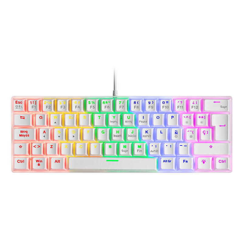 Mars gaming mk60 teclado gaming mecanico – ultra-compacto 60% – iluminacion rgb – switches antipolvo – teclas