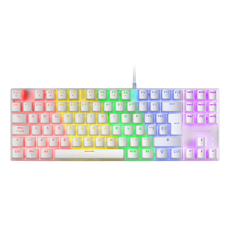 Mars gaming mk80 teclado gaming mecanico – tkl compacto – iluminacion rgb – teclas imborrables – switches antipolvo –