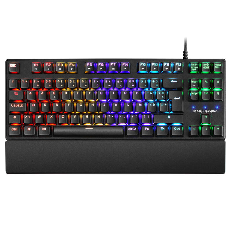 Mars gaming mkxtkl teclado mecanico – switches outemu sq – rgb 5 colores – diseÑo tkl compacto – reposamuÑecas