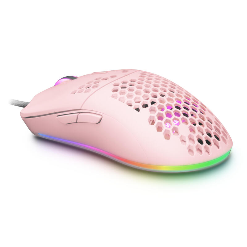 Mars gaming mmaxp ratón gaming 12400dpi rosa