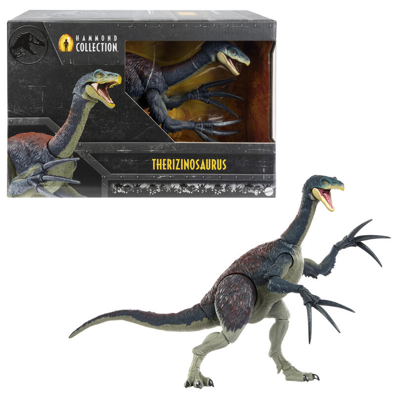 Mattel jurassic world hammond collection – therizinosaurus, figura de juguete hxp73