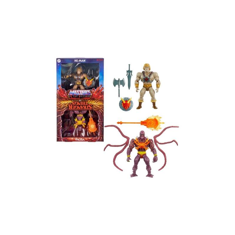 Mattel masters of the universe origins stranger things paquete doble figura de juguete he-man y vecna   hvv72
