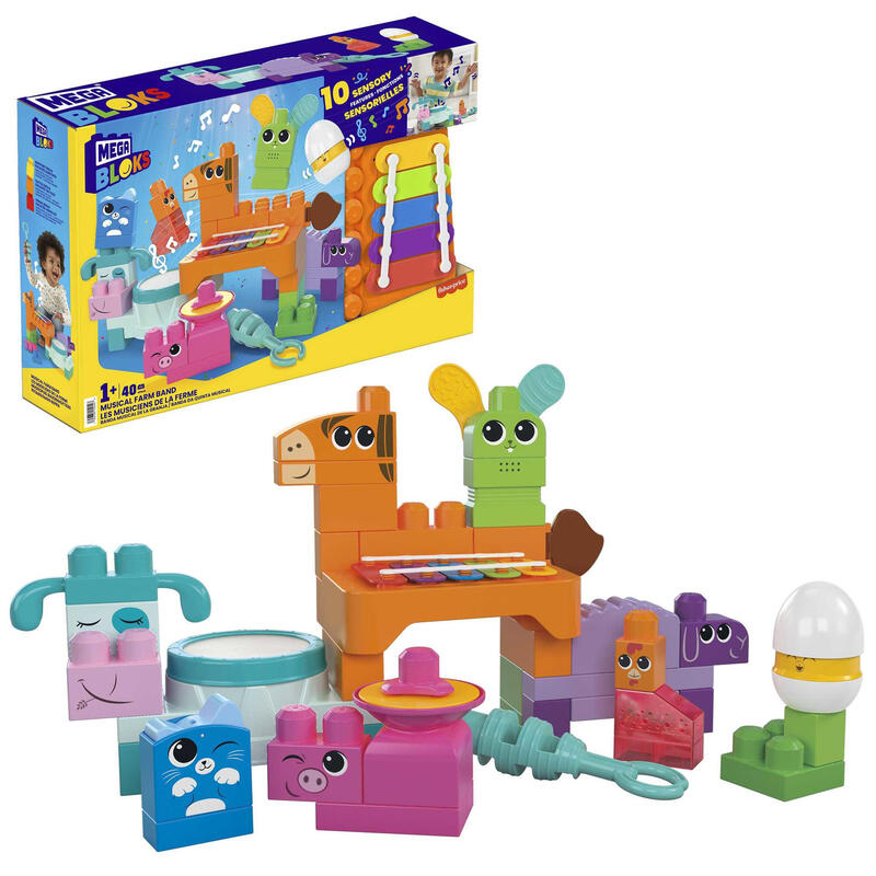 Mattel mega bloks musical fun farm animals
