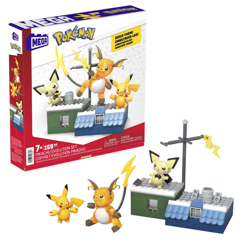 Mattel mega pokémon pikachu evolution set juguete de construcción hkt23