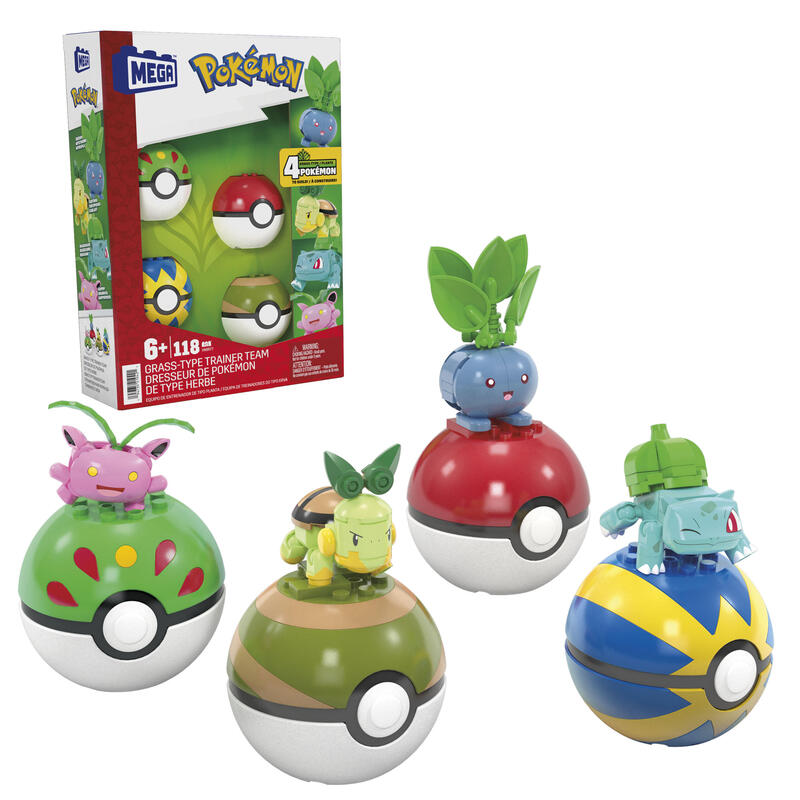 Mattel pokÉmon 4 conjuntos de pokÉmon tipo planta  hwr77