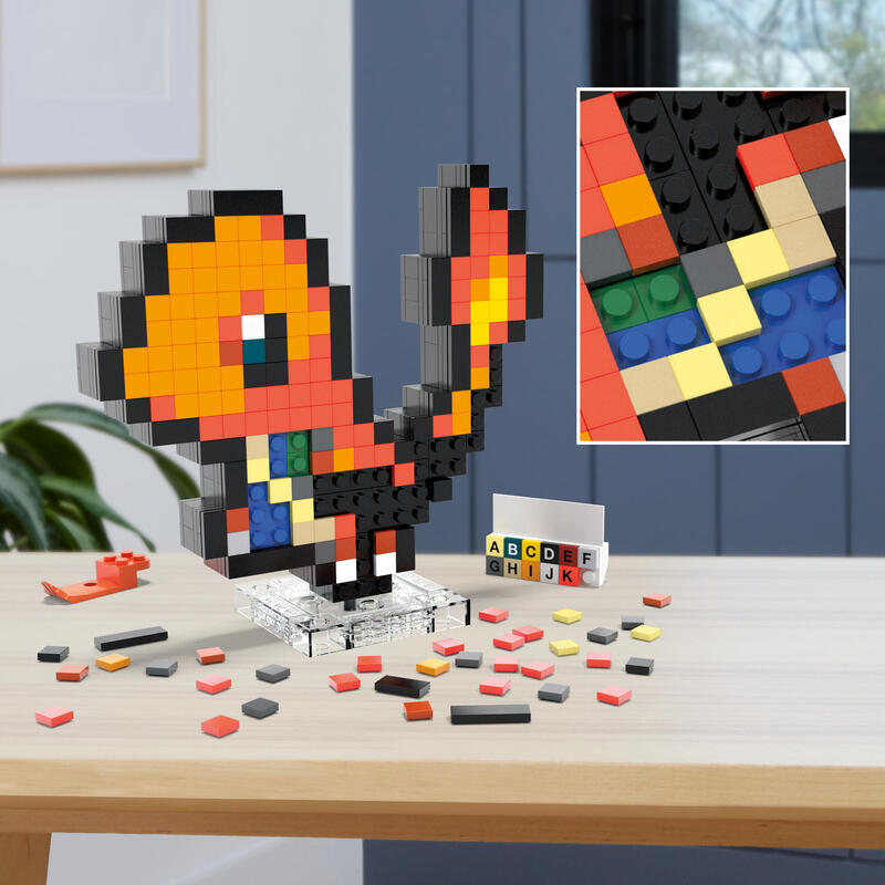 Mattel pokÉmon glumanda pixel art, juguete de construcciÓn hth76