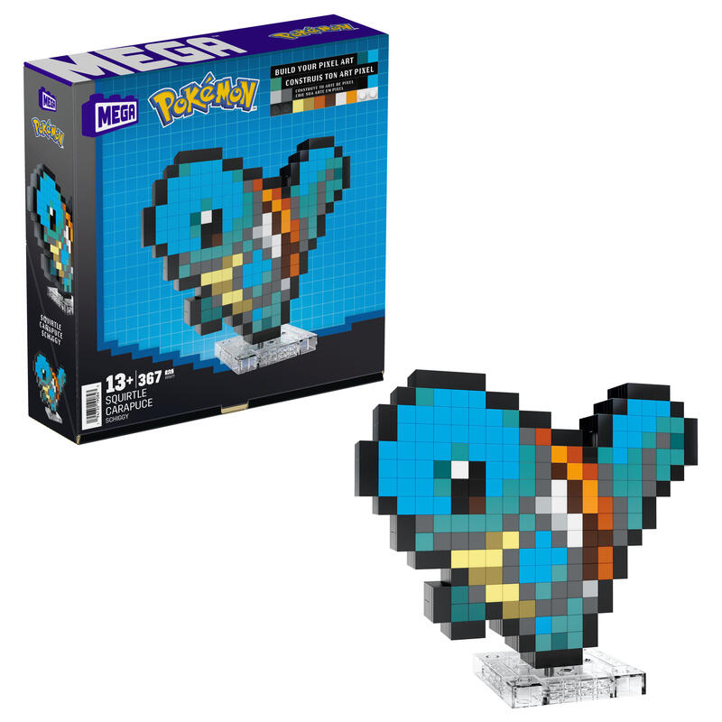 Mattel pokÉmon shiggy pixel art, juguete de construcciÓn hth77
