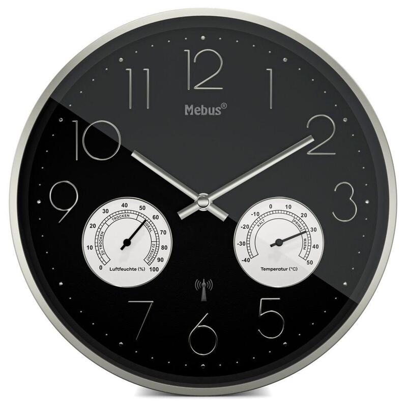 Mebus 12988 radio reloj de pared con termohigrÓmetro