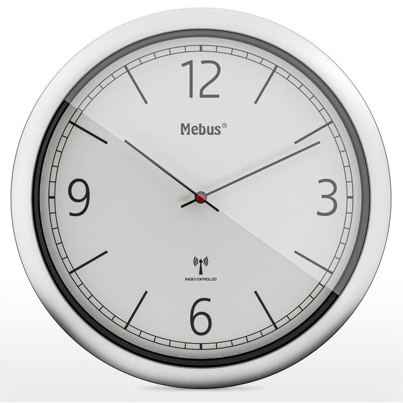 Mebus 19810 reloj de pared radio gris/plata