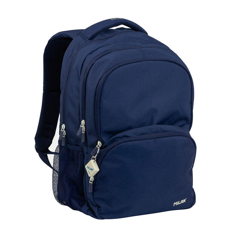 Milan mochila escolar 4 cremalleras 25l serie 1918 azul marino