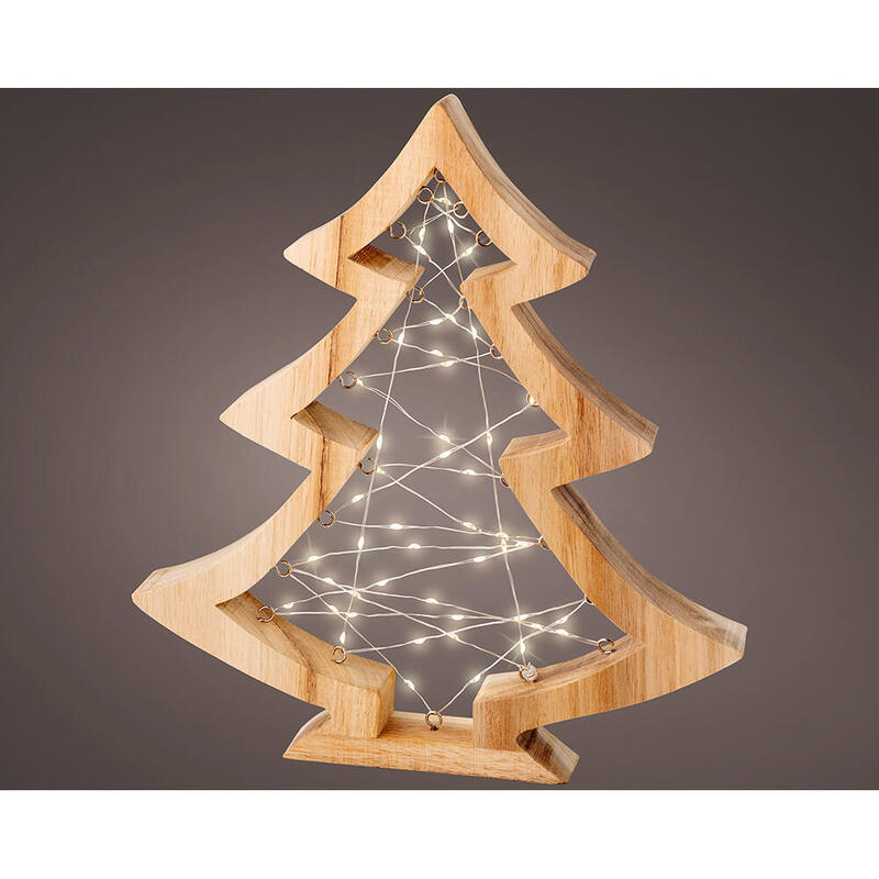 Mini abeto microled, de madera,29×3,5x32cm. lumineo