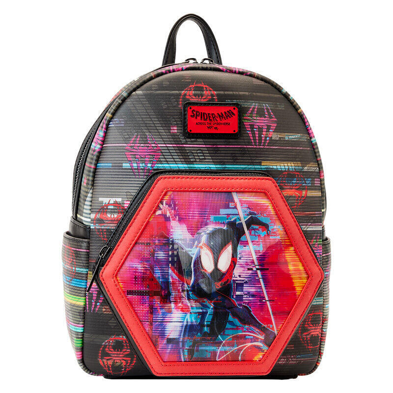 Mochila lenticular cruzando el multiverso spiderman marvel loungefly 27cm