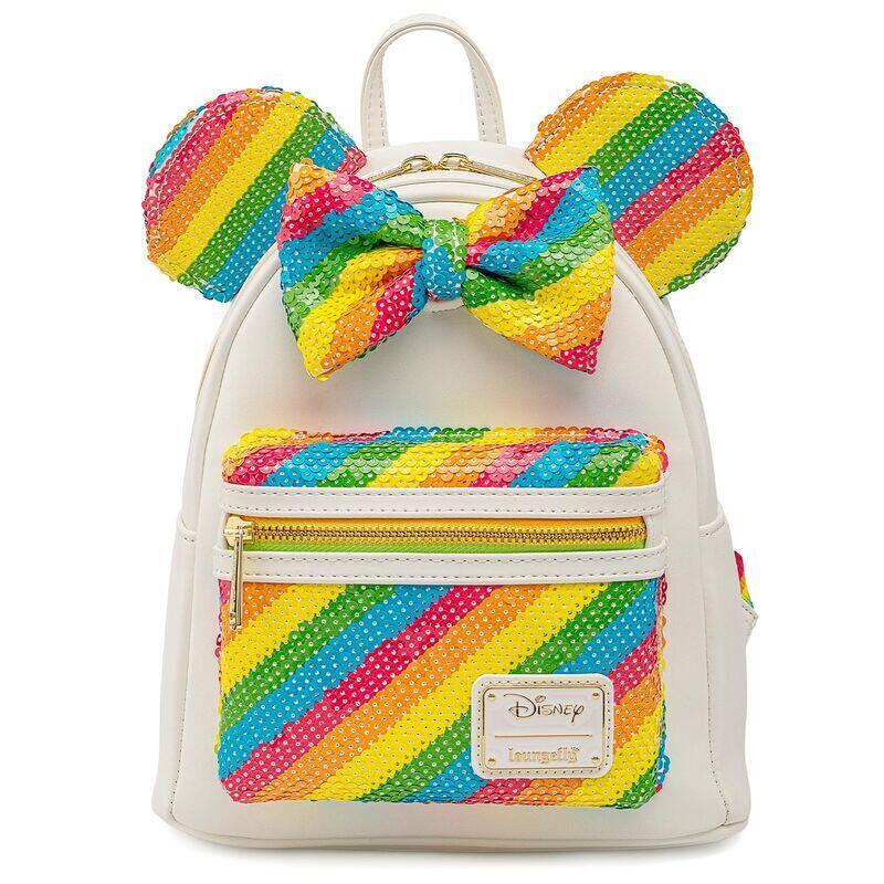 Mochila rainbow minnie disney loungefly 26cm