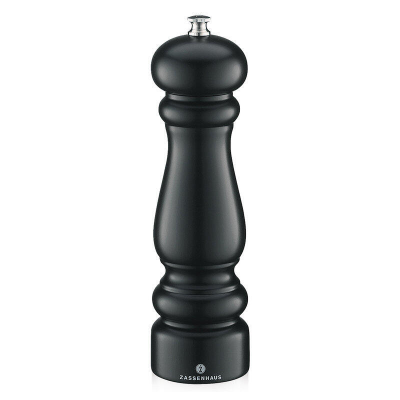 Molinillo de pimienta zassenhaus potsdam madera de haya negro, 20 cm
