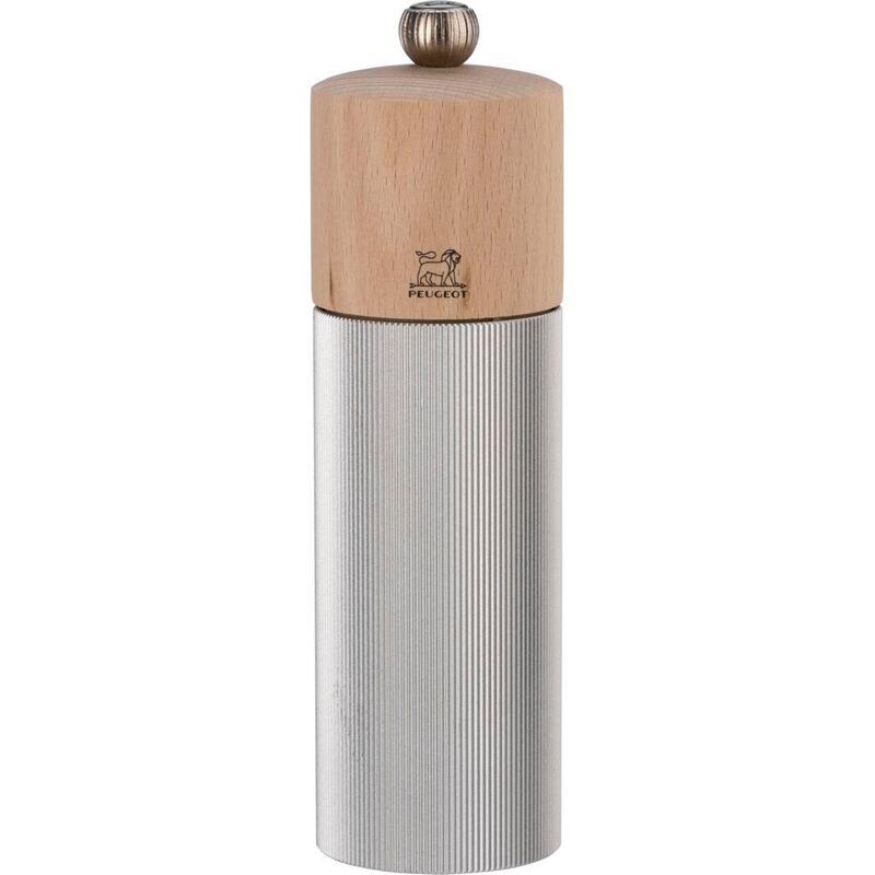 Molinillo de sal madera/aluminio peugeot line 18 cm natural