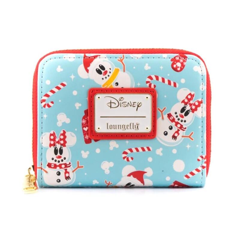 Monedero loungefly disney minnie y mickie muecos de nieve aop
