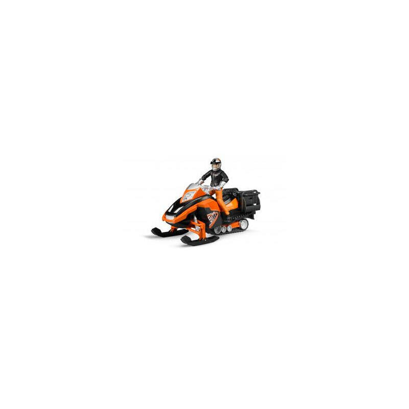 Moto de nieve brother con conductor y equipamiento, modelo de vehÍculo naranja/negro 63101