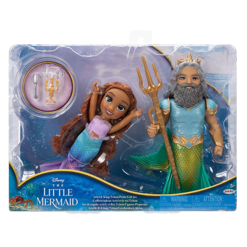 MuÑeca ariel + triton la sirenita disney 15cm