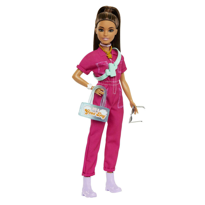 MuÑeca barbie mattel mono rosa