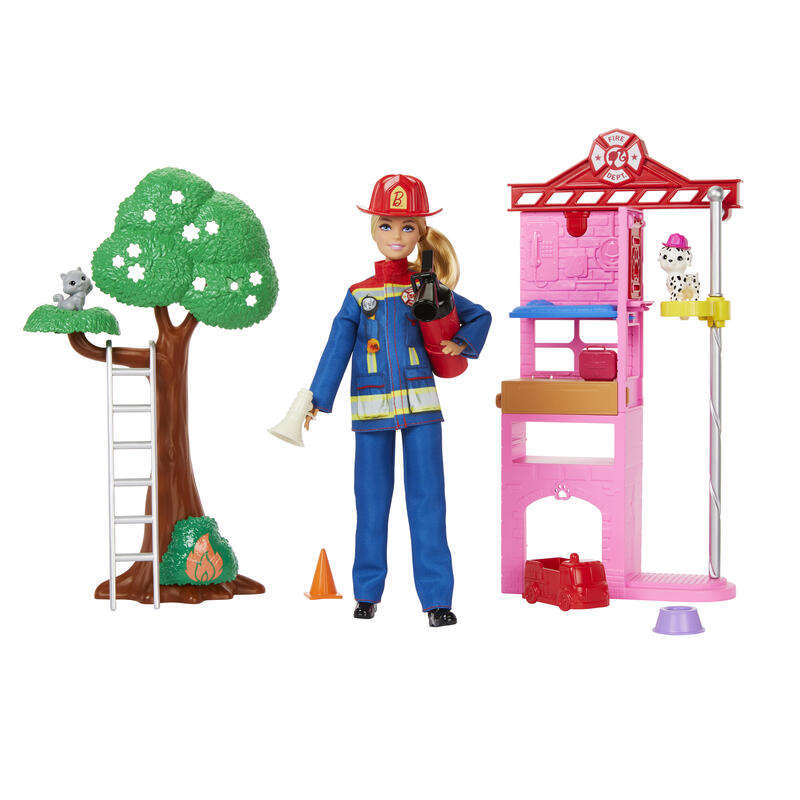 MuÑeca bombera estacion de bomberos barbie