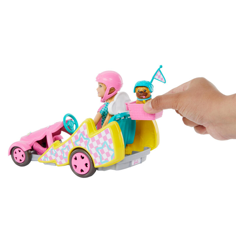 Muñeca mattel barbie familia y amigos stacie go-kart  hrm08