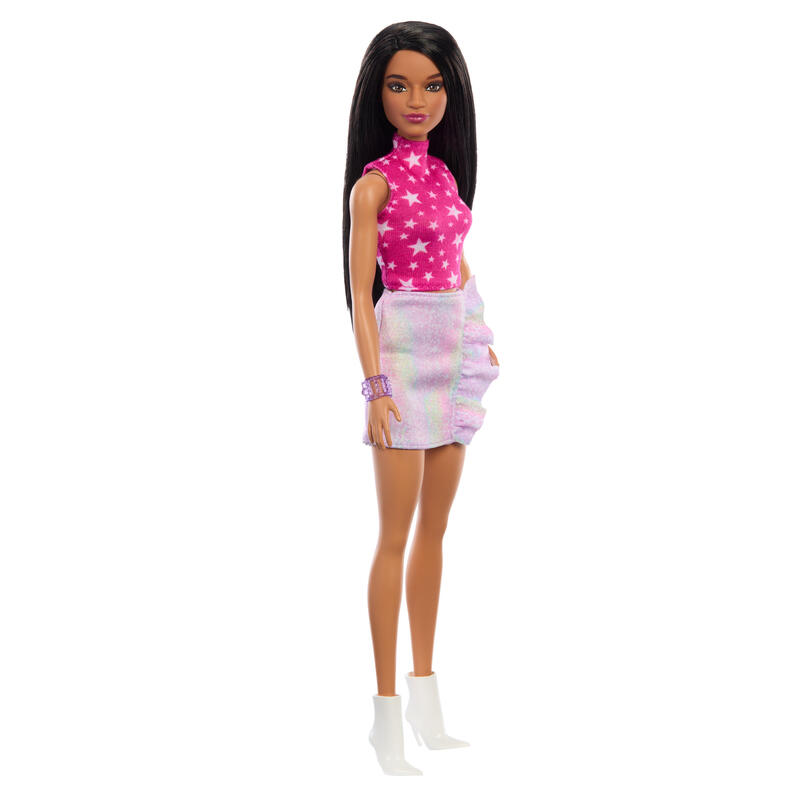 Muñeca mattel barbie fashionistas rosa y metalizada hrh13