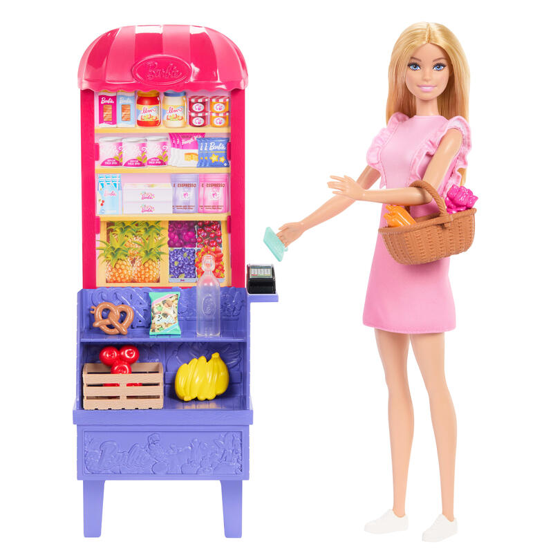MuÑeca  mattel barbie malibu market stall playset, jct05