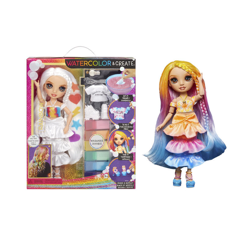 MuÑeca  mga entertainment rainbow high acuarela y crear  – ojos marrones 507598-euc