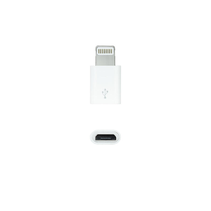 Nanocable adaptador lightning a micro usb – lightning/m-micro b/h – blanco