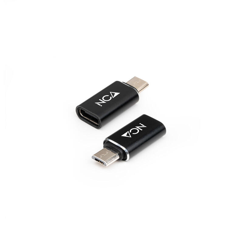 Nanocable adaptador micro usb/m a usb-c/h – negro