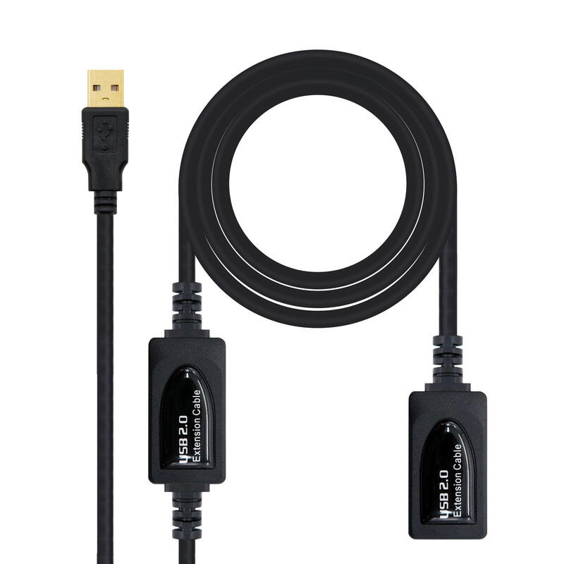 Nanocable cable prolongador con amplificador usb-a 2.0 macho a usb-a hembra 15m