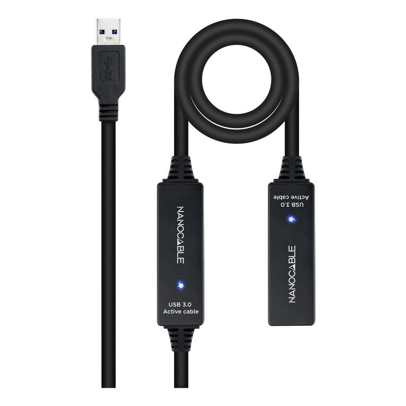Nanocable cable prolongador con amplificador usb-a 3.0 macho a usb-a hembra 15m