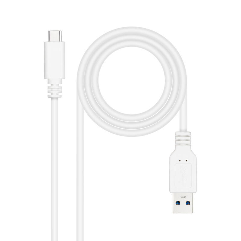 Nanocable cable usb 3.1 gen2 10gbps 3a usb-c/m-a/m – 0.5m – blanco