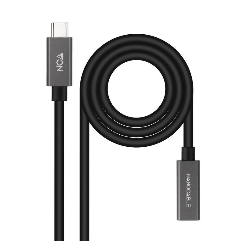Nanocable cable usb 3.2 gen2x2 60w 4k/60hz usb-c m/h – 0.5m – negro