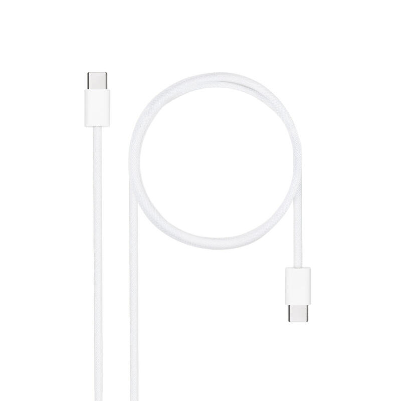 Nanocable cable usb-c 2.0 60w 3a – usb-c/m-usb-c/m – 2m – blanco