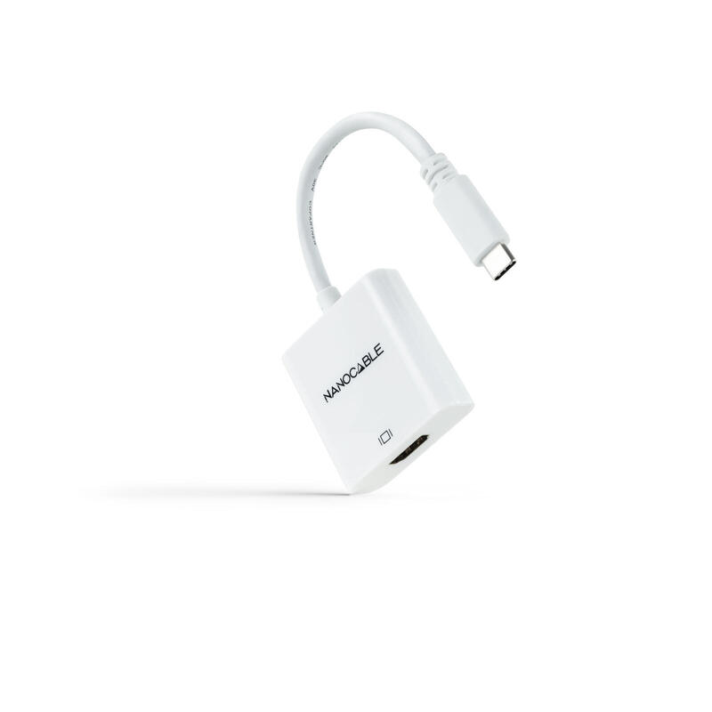 Nanocable conversor usb-c a hdmi 4k – 15 cm – blanco