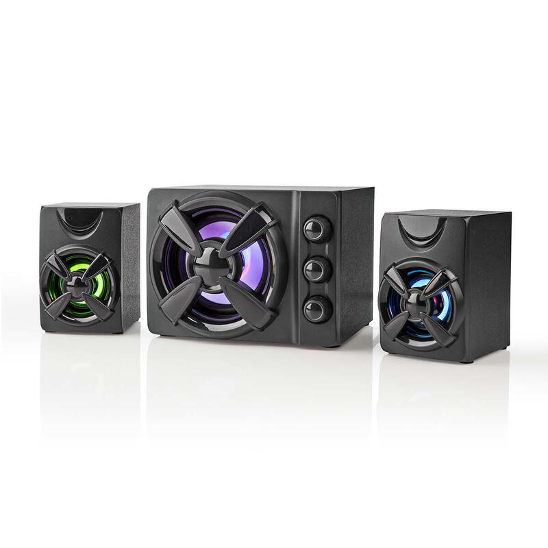 Nedis altavoces  gaming altavoz: 2.1 alimentado por usb 3.5 mm macho 33 w led