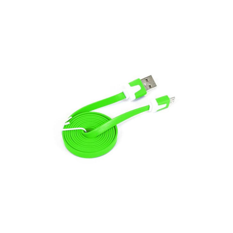 Omega cable plano microusb-usb 2.0 1,0m ouamcg verde