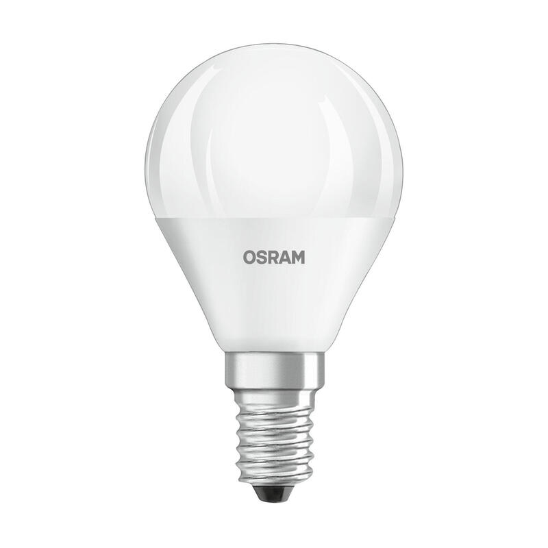 Osram bombilla led esfÉrica mate con disipador de calor – 4w equivalente a 40w e14 – blanco cÁlido