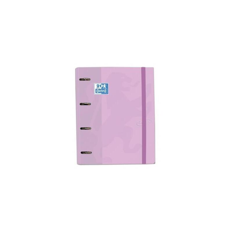 Oxford carpeta de anillas touch 4×35 europeanbinder con recambio 100 hojas 5×5 a4+ malva pastel