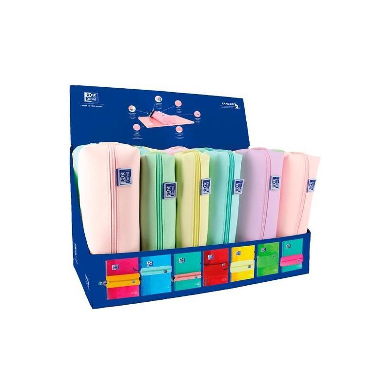 Oxford estuches live&go rectangular mediano/cuadrado pequeÑo/cuadrado grande expositor de 22 c/surtidos