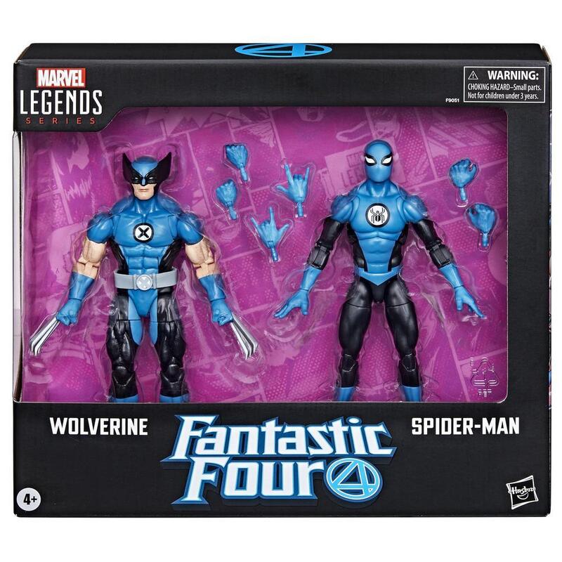 Pack 2 figuras hasbro marvel legends series los 4 fantasticos wolverine & spider man