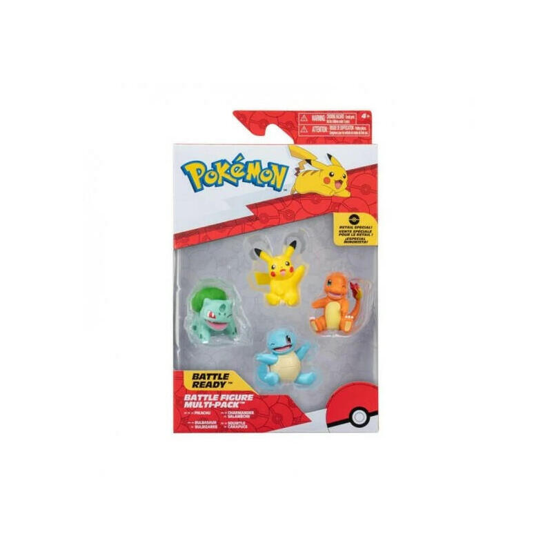 Pack 4 figuras pokemon iniciales de kanto