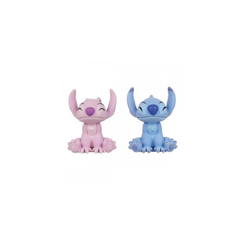 Pack de 2 figuras flocadas enesco disney stitch y angel beso